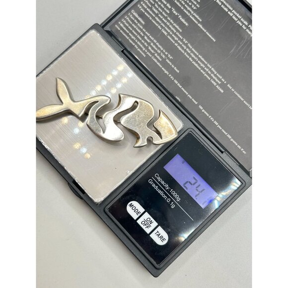 Vintage Sterling Silver Fish Pin Brooch Mexico 925 Cutout Modernist Fish Jewelry - Picture 6 of 8